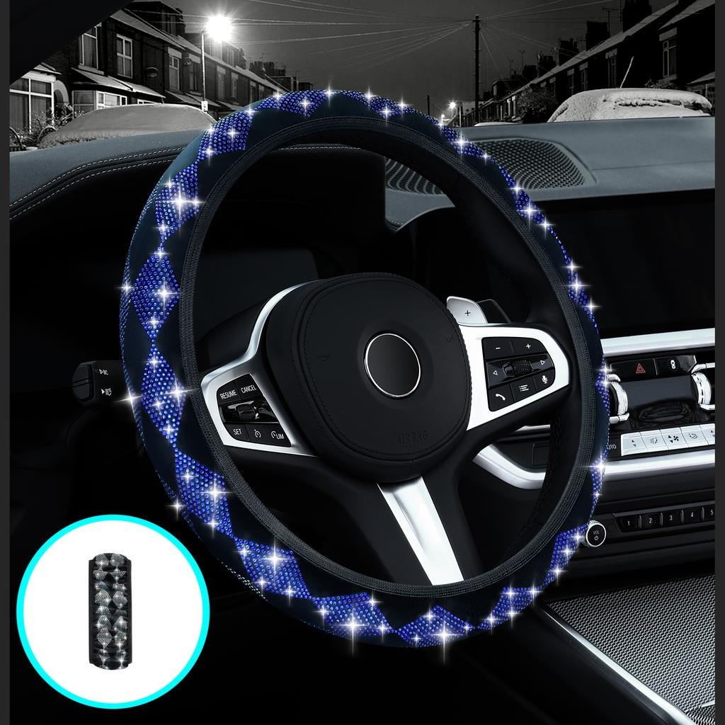 Car Diamond Steering Wheel Cover Non-Slip Decorative Accessories Without Inner Ring - Premium Quality