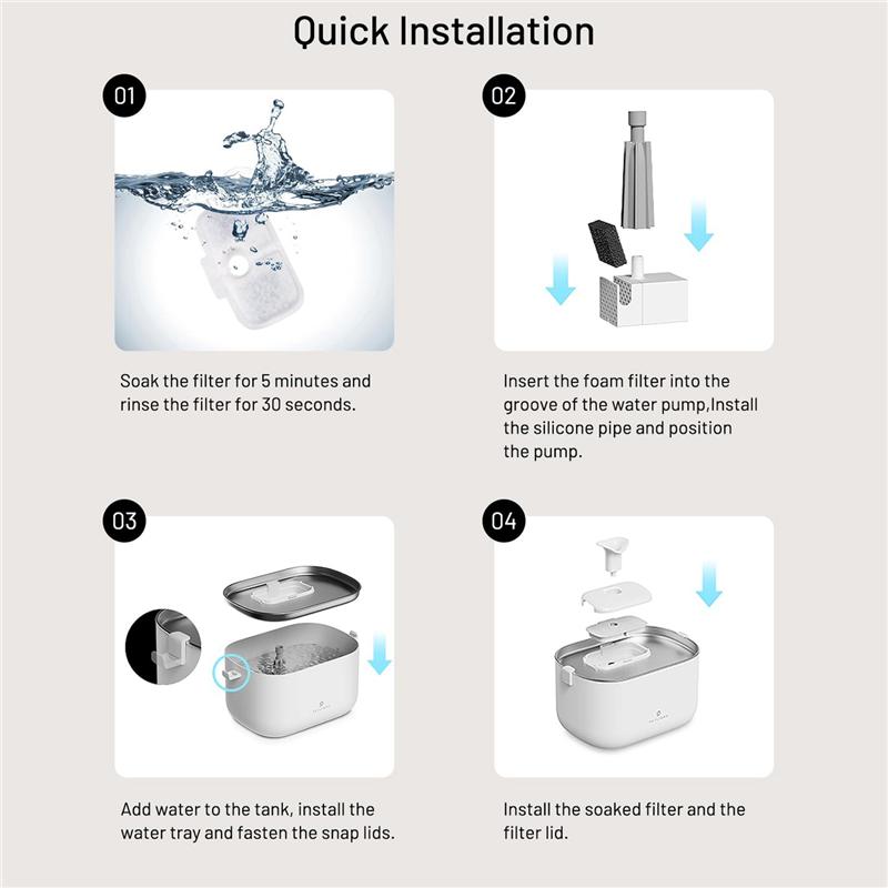 12er Pack Ersatzfilter für Dockstream kabellose Katzen-Trinkbrunnen PLWF005/PLWF115/WF105, Haustier-Brunnenfilter