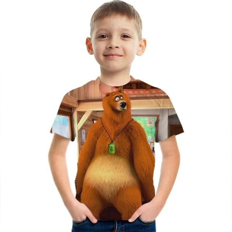 Sunlight Grizzy Bear 3d Print T Shirts Summer Funny Clothes Top Baby Boys Girl Teen Lemmings Tshirt Camisetas Tops