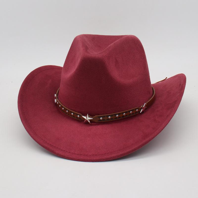 Jazz Hat Woolen Top Hat Fried Street British Style Cowboy Hat Internet Celebrity Wide Brim Concave Simple Styling Lady