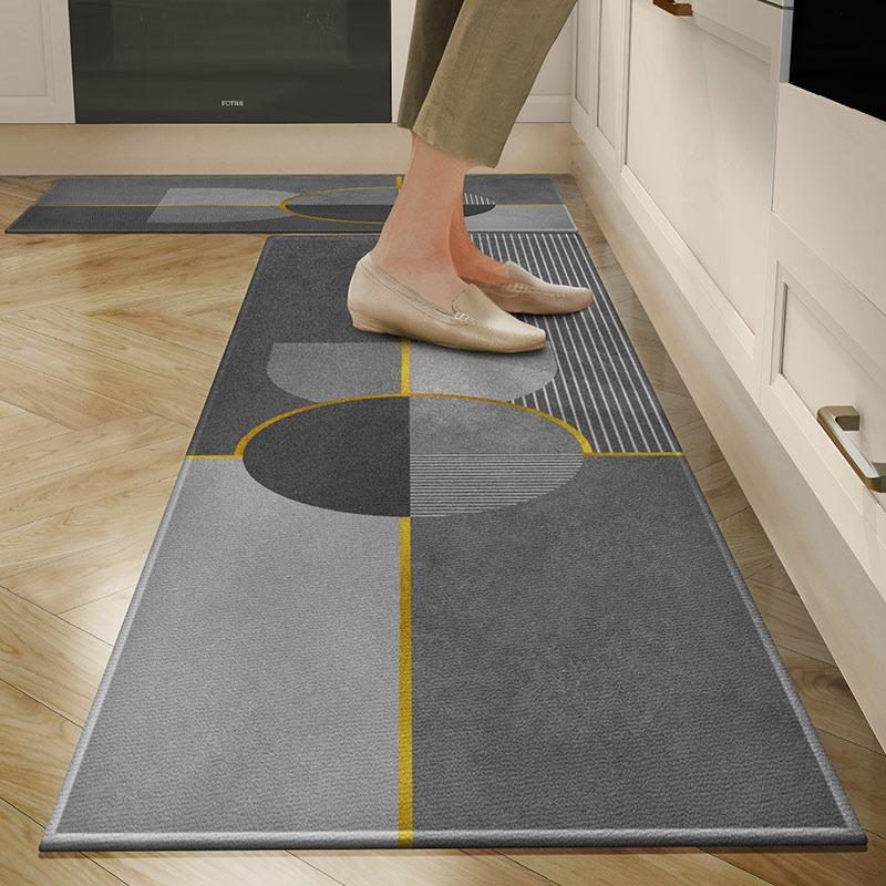 Kitchen Floor Mat Runner Rug Gray Carpet Tpr Anti-foot Mats Antifouling Corridor Long Carpets Home Decoration Rugs