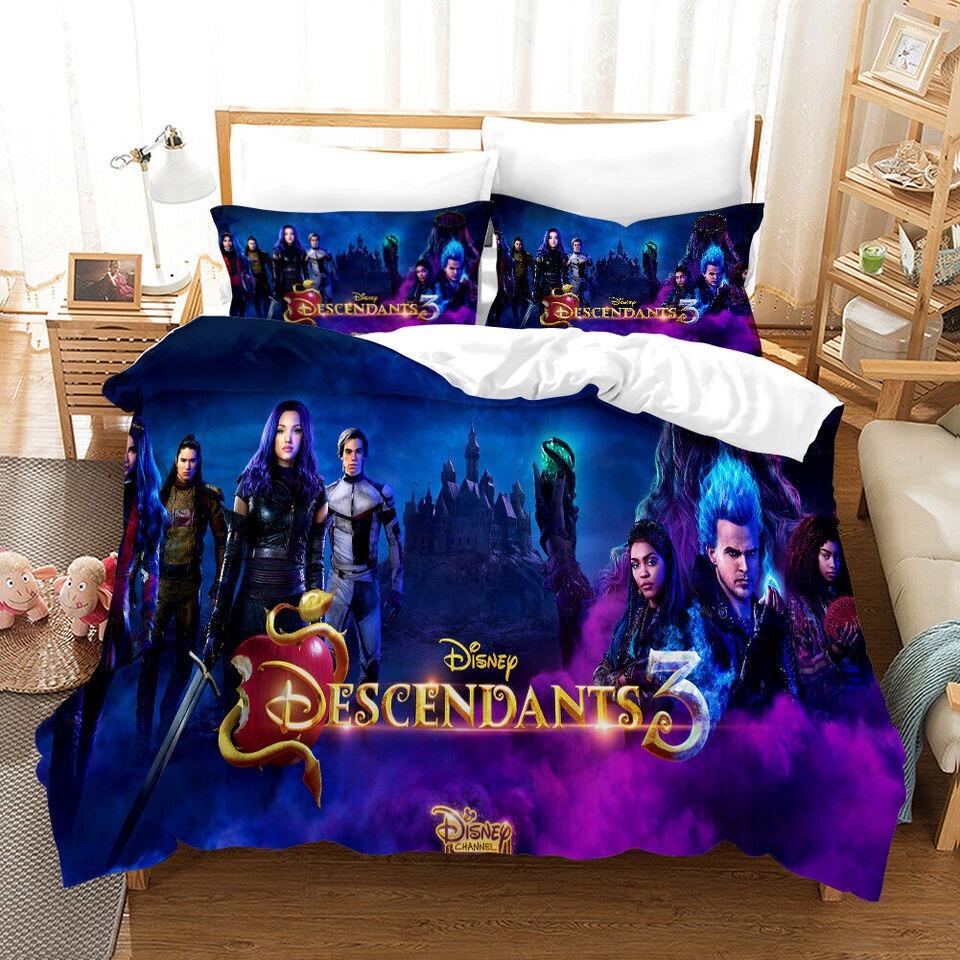 Copripiumino Federa Set Biancheria da Letto Descendants Decorazione Camera da Letto Ragazzo Ragazza Regalo di Compleanno Singolo Doppio Grande