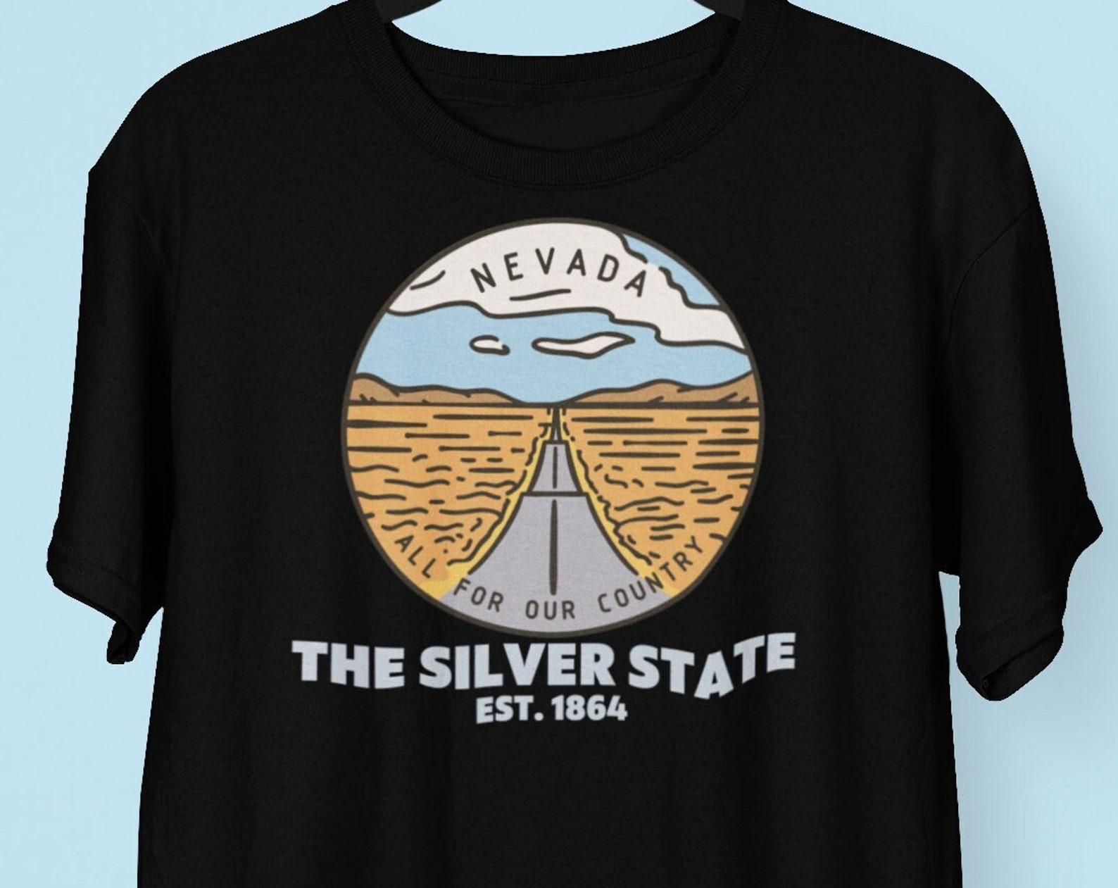 Nevada State Quarter Shirt, Nevada State Logo and Motto Shirt, Nevada shirt, The Silver State shirt, Las Vegas Vacation Shirt 4XL