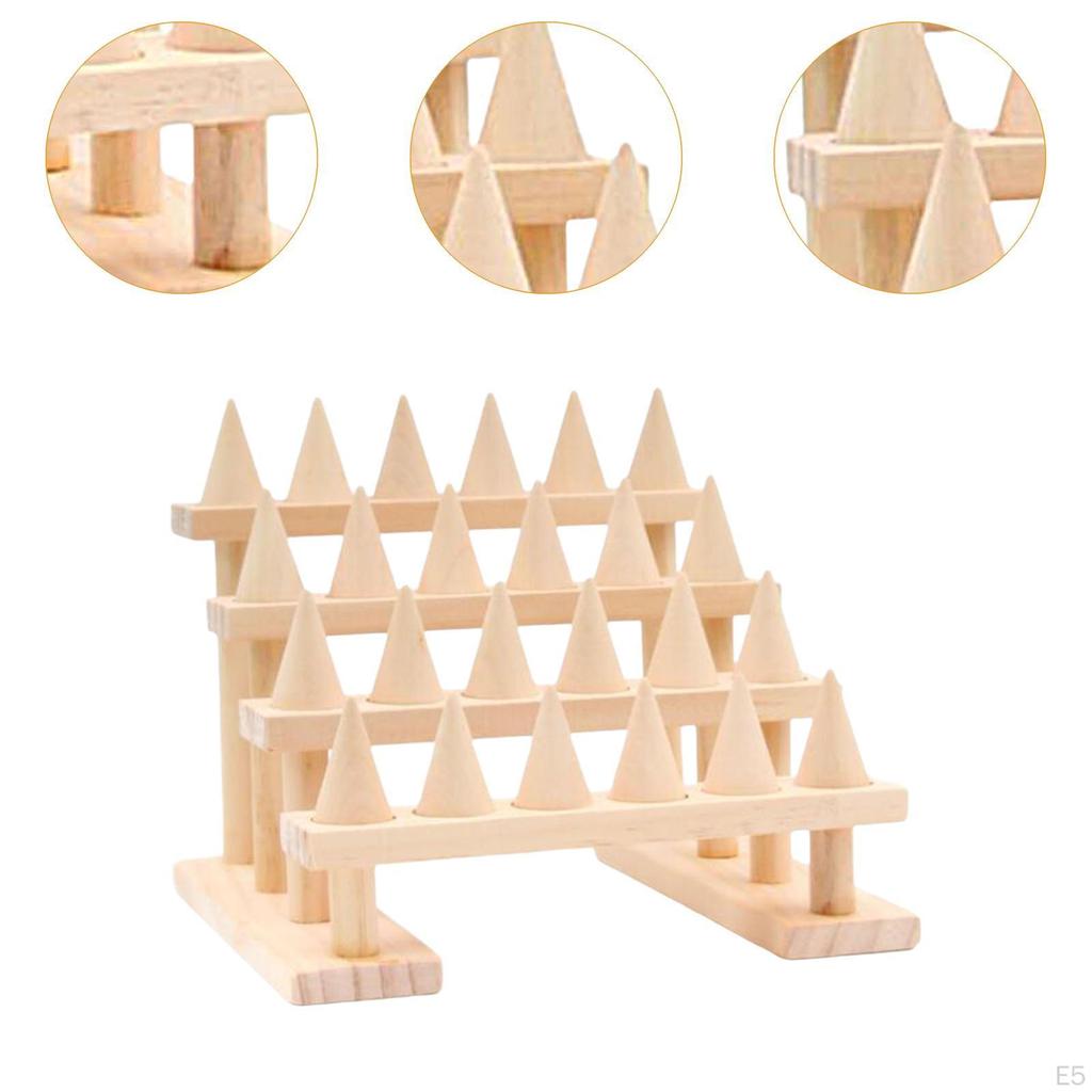 Holzring -Displayhalter Fingerständer Elegant Damen Bequem Minimalistisch Organizer Schmuckständer