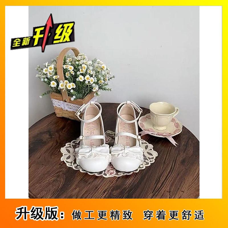 Sweet Bow Lolita Versatile Cute Sweet Cool Mary Round Head Single Shoes Leather Shoes Shallow Mouth 2025 New