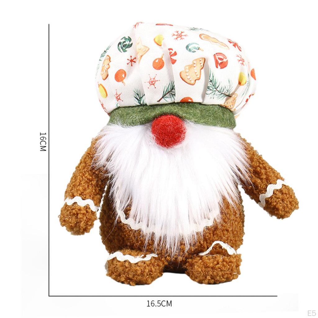 Faceless Gingerbread Man Doll/ Handmade Gnomes Figurines for Christmas Party
