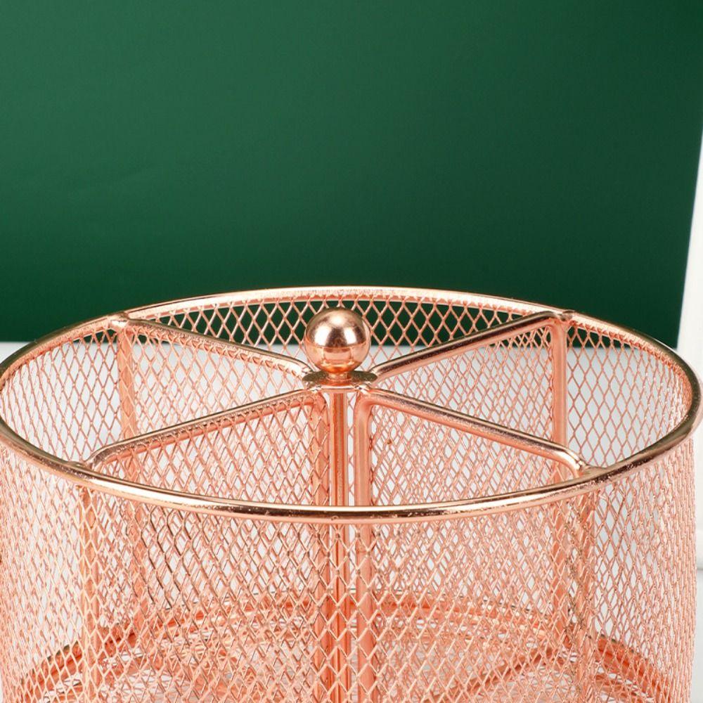 Metall 360° Drehbarer Netz-Stifthalter Ausgehöhlter Stiftdisplayständer Büro-/Schulbedarf