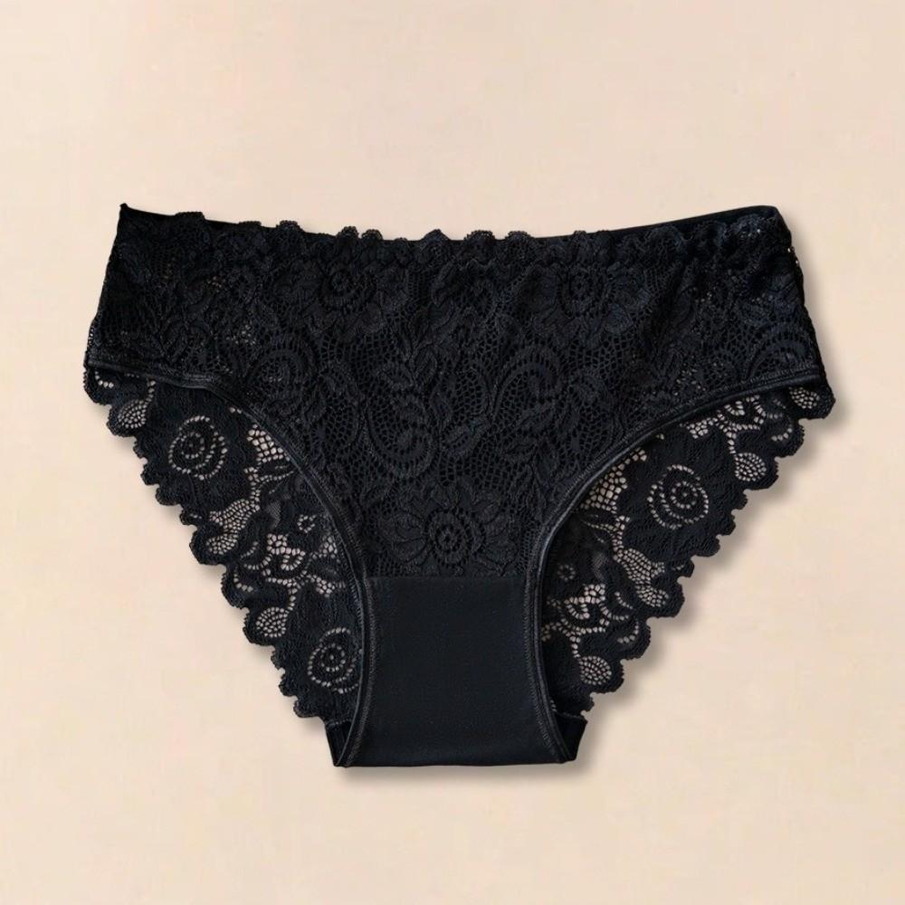 Low-waist Mesh Lace Briefs Hollow-out Women's Underwear Creative Lace Seamless Panties Female