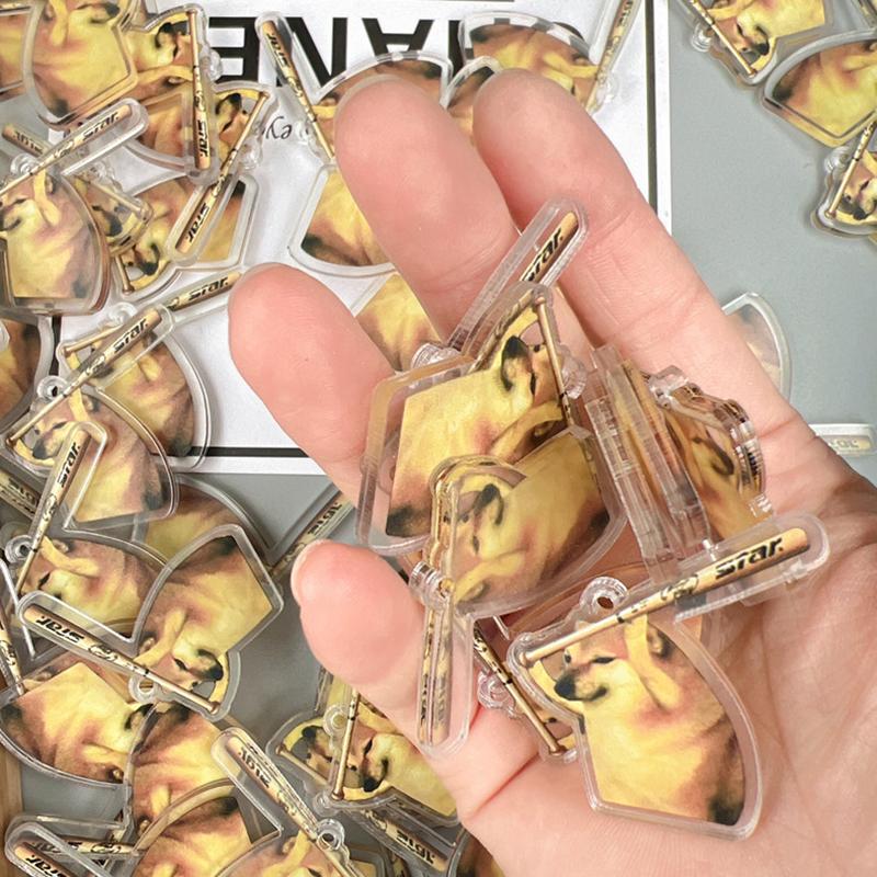 Spoof Creative Internet Celebrity Cute Pet Keyring Funny Shiba Inu Confusing Dog Keychain Bag Decoration Car Key Accessories