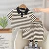 2Pcs/Set Boys Polo Shirts+Shorts Clothes Stripe Sets Summer Child Casual T-shirts Shorts Sports Suit For Baby Tracksuits Kids Outfits Set