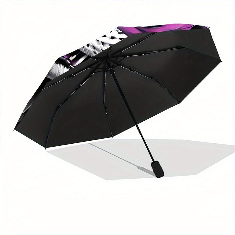 1pc Purple Cat Automatic Open/close Umbrella, 8-Rib sturdy structure, Portable Travel Umbrella, Parties, Everyday Use, Outdoor Accessory, Ar