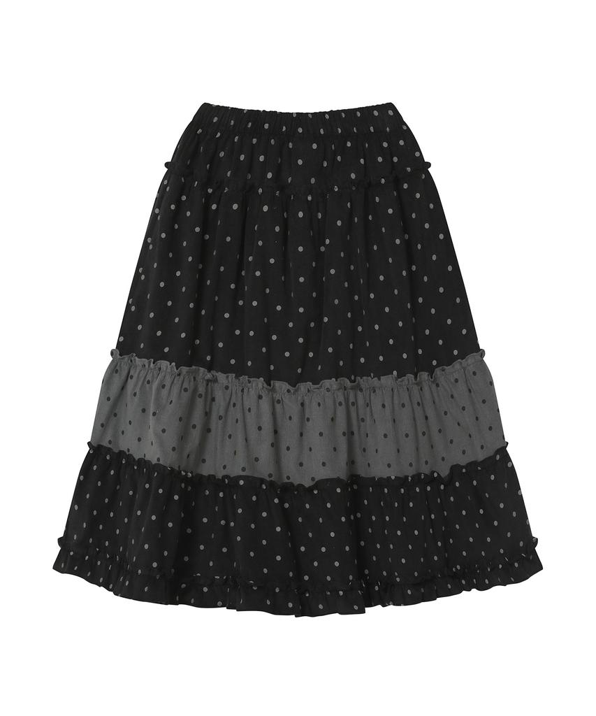 BAUF Vintage Frill Skirt [Black Dots]