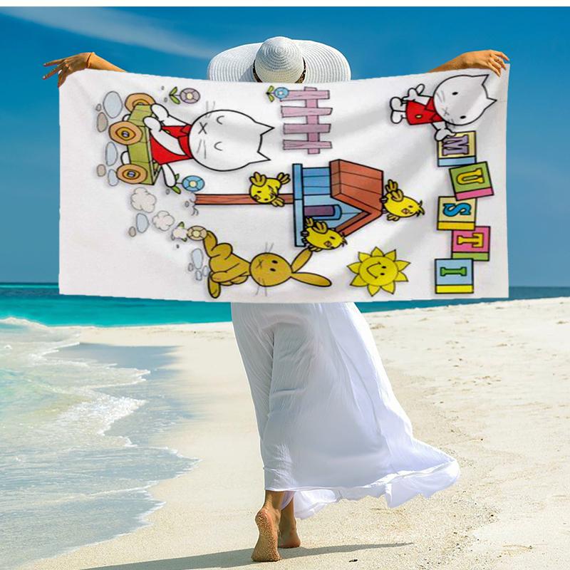 Ultra-Soft Beach Towel with Musti Theme,Ideal for Pool - Camping, Diving - Perfect Travel Essential, Vibrant Beach Towel.