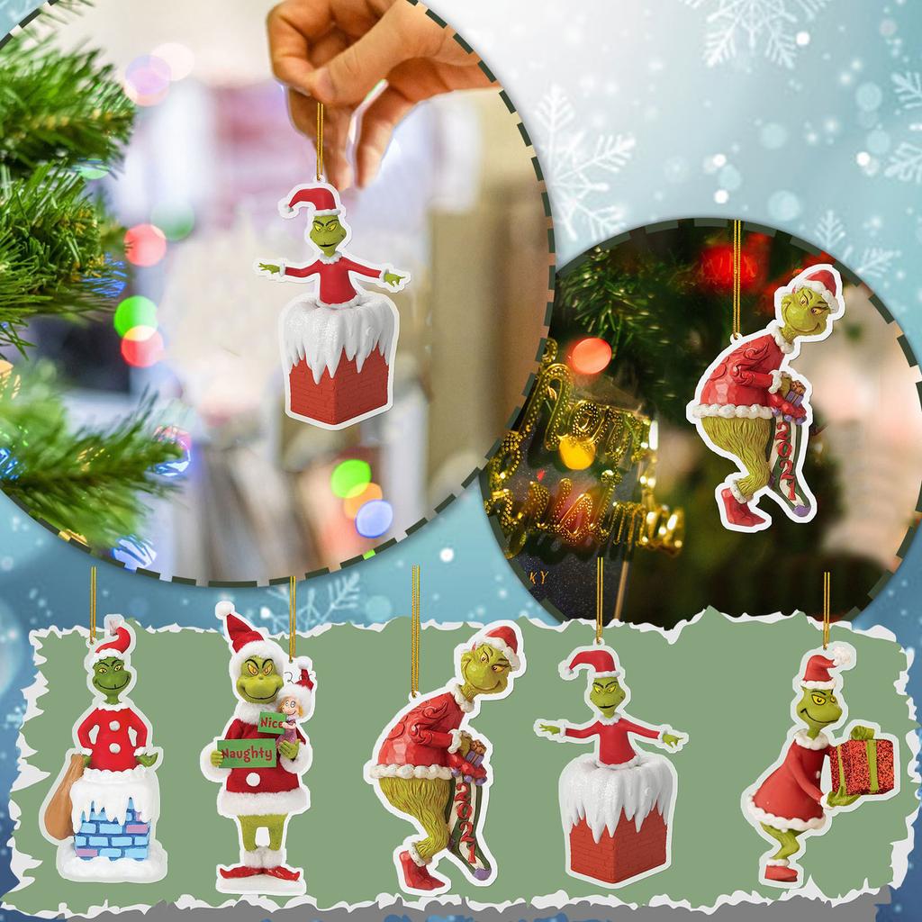 Stole Christmas Acrylic Pendant Christmas Tree Decoration, 1PC Christmas Decoration How The Stole Christmas With Present Christmas Ornament