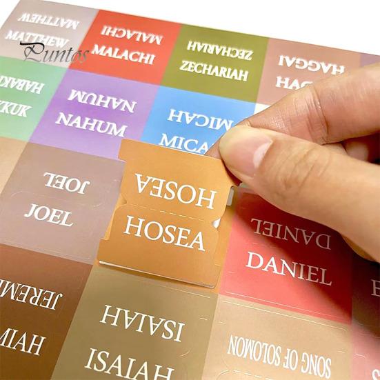 Personalized Bible Index Stickers 5 Sheets Tab Large Letter Print PVC Self-adhesive Sticky Page Marker Sticker Label Book Study Journaling Supplies