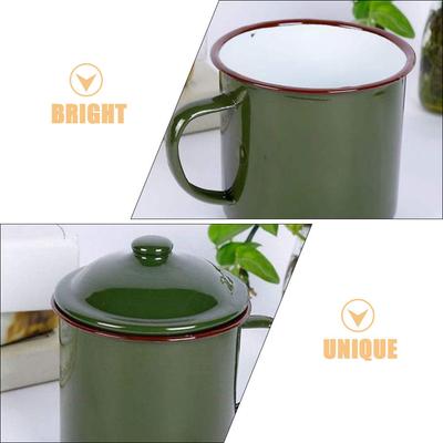 2Pcs Vintage Style Enamel Cup Heatresistant Comfortable Grip Suitable for Daily Use Picnic Party Fishing Enamel Mug