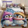 Penguin Pattern Bedding Quilt Set Quilt Cover Pillowcase Home Decoration Birthday Gift (1 * duvet cover + 2 * pillowcase, without core)