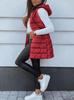 Women's Mid-Length Plus Size Solid Color Hooded Zipper Vest Jacket - Europe 2025 Collection