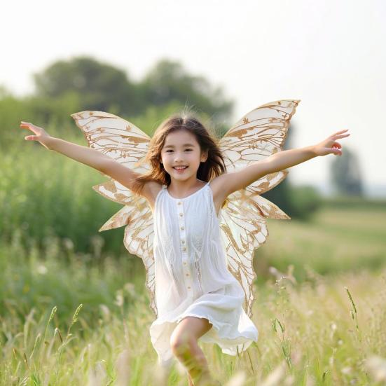 Yousheng Fairy Wing for Girls Women Organza Angel Wings Halloween Butterfly Cosplay Costume for Cosplay Party Accessory