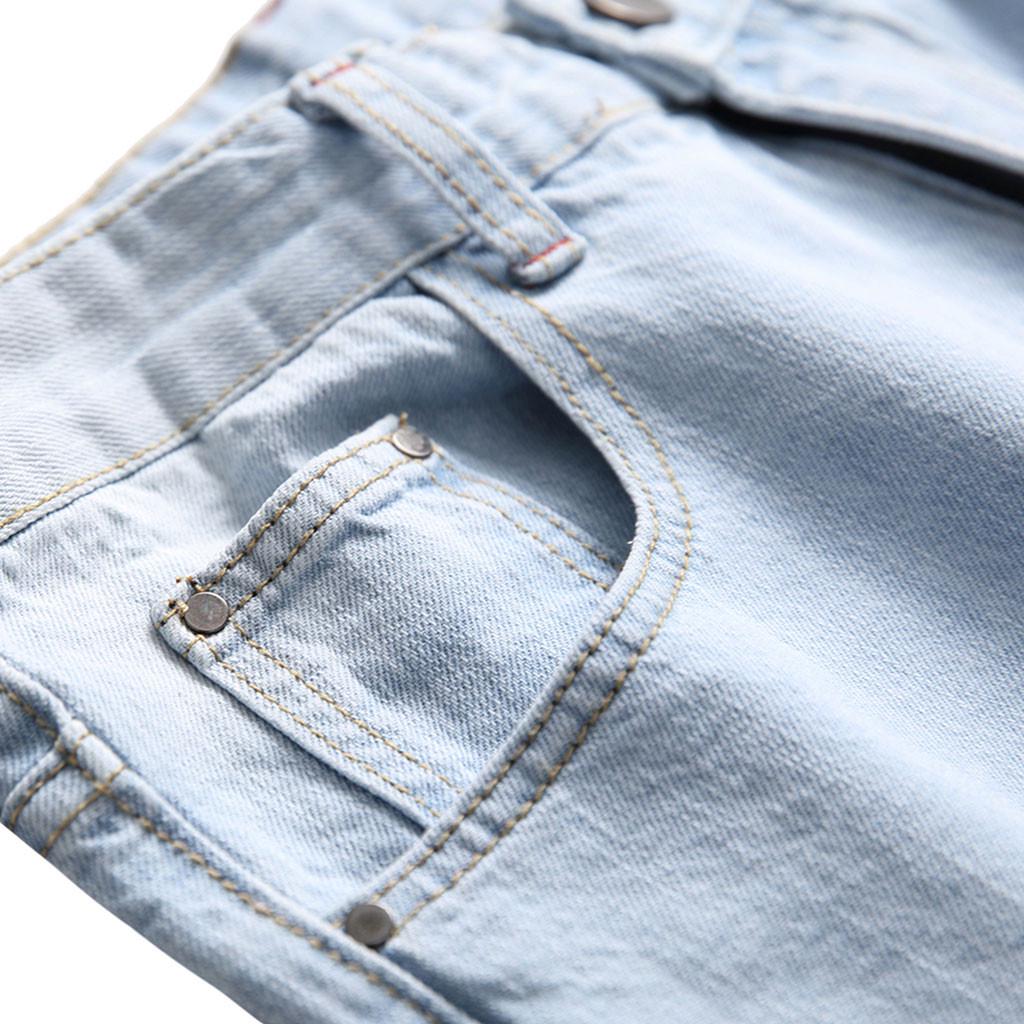 Men's New Fashion Elastic Personality Stretch Ripped Personality Denim Trousers
