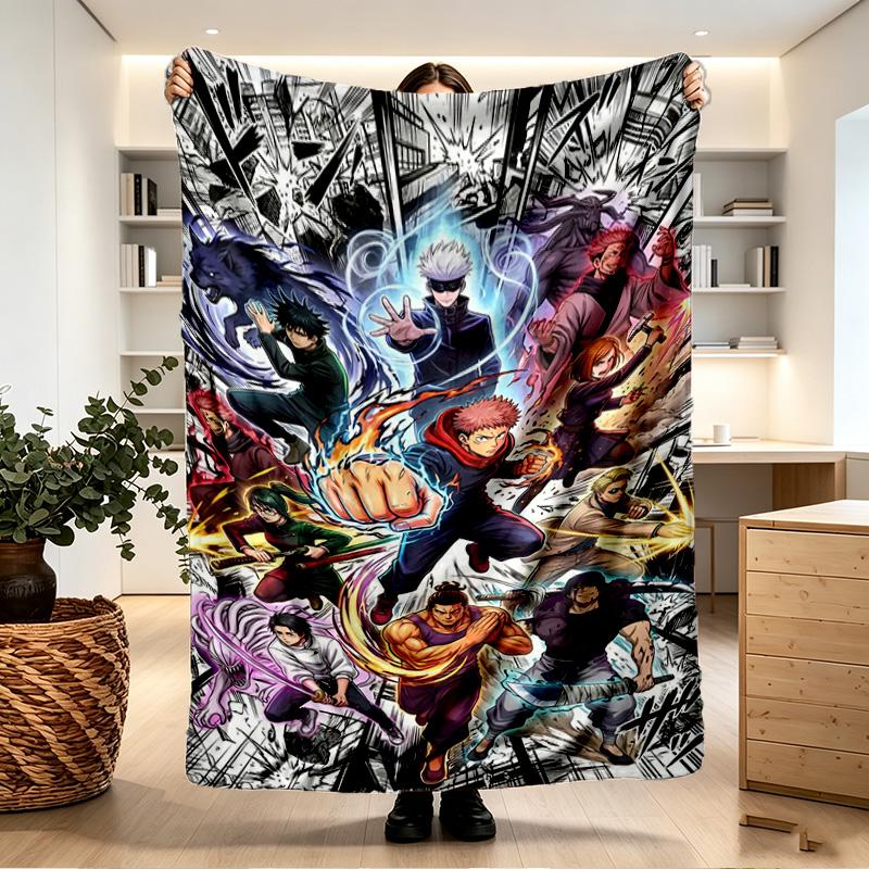 Jujutsu Kaisen Print Blanket - Soft & Comfortable, for Bedroom, Travel, Sofa, Home Decoration - Birthday Christmas Gift for Friend