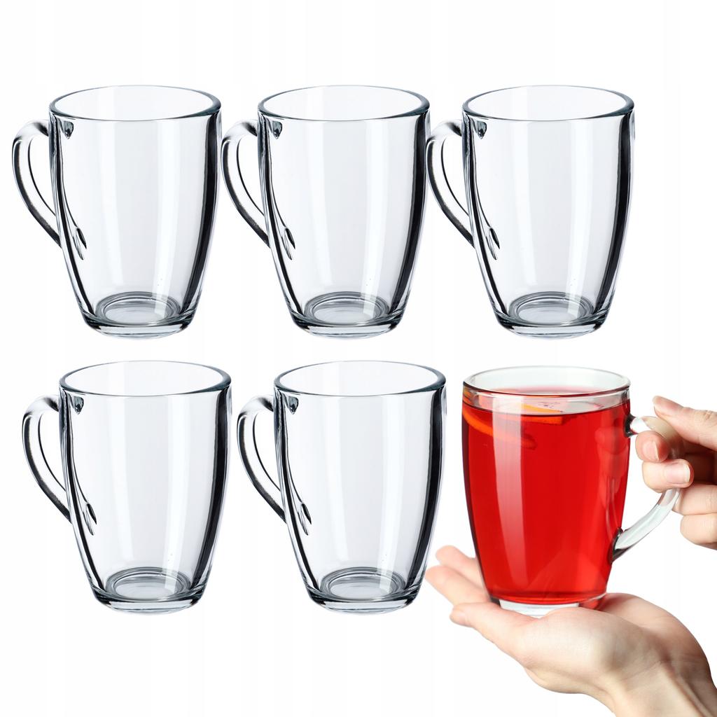 KADAX Szklanki 350ml Zestaw Do Herbaty Kawy Z Uchem