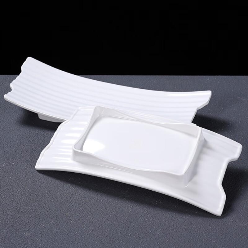Jiubing Melamine White Rectangular Serving Plates