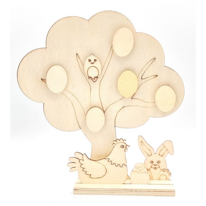 Scénette Arbre de Pâques à décorer 21 x 18 cm
