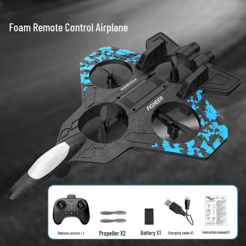 H19 Drop-resistant EPP Foam Stunt RC Airplane Hand-throw Fighter Quadcopter Toy Drone