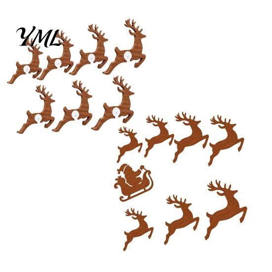 Seasonal Interior Wall Lighting LED Reindeer Decoration, 3D Light-Up Wooden Christmas Glow Silhouette Lights, Warm Backlit Lighted Art Peel And Stick