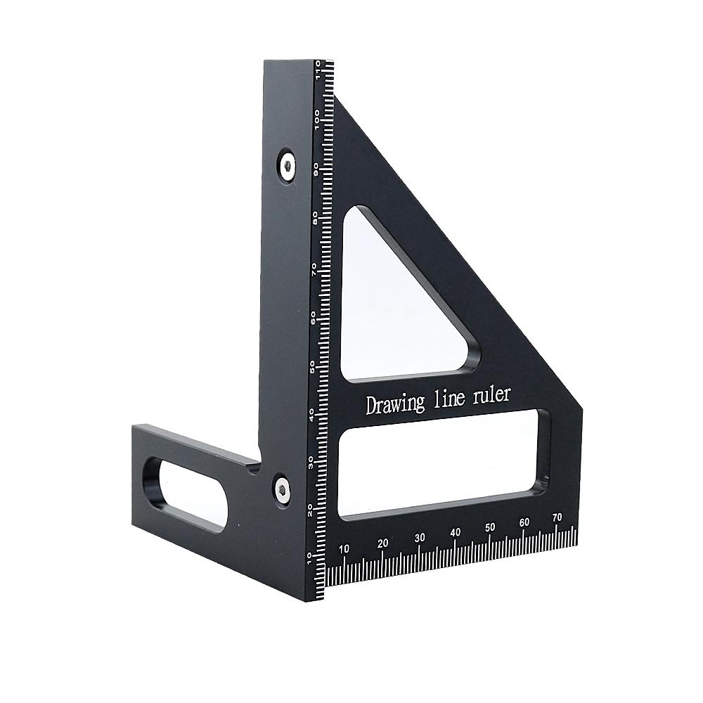 Precision Aluminum Alloy  Miter Triangle Ruler 45°/90° Woodworking Square Protractor  3D  Multifunctional Measuring Tool