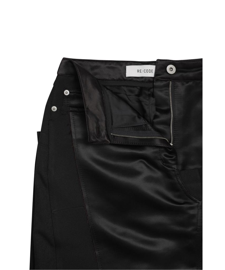 Recorde Asymmetric Pleats Half Satin Skirt Rqkaa25550Bkx