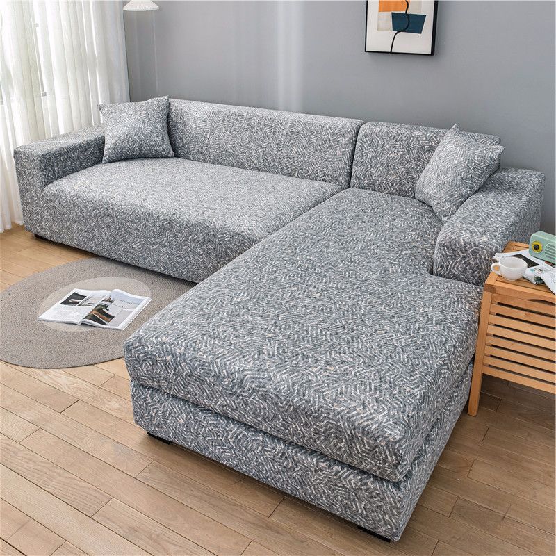 L Shaped Chaise Longue Slipcovers Chair Protector 1/2/3/4 Seat Geometric Sofa Covers for Living Room Elastic Corner Couch Cover