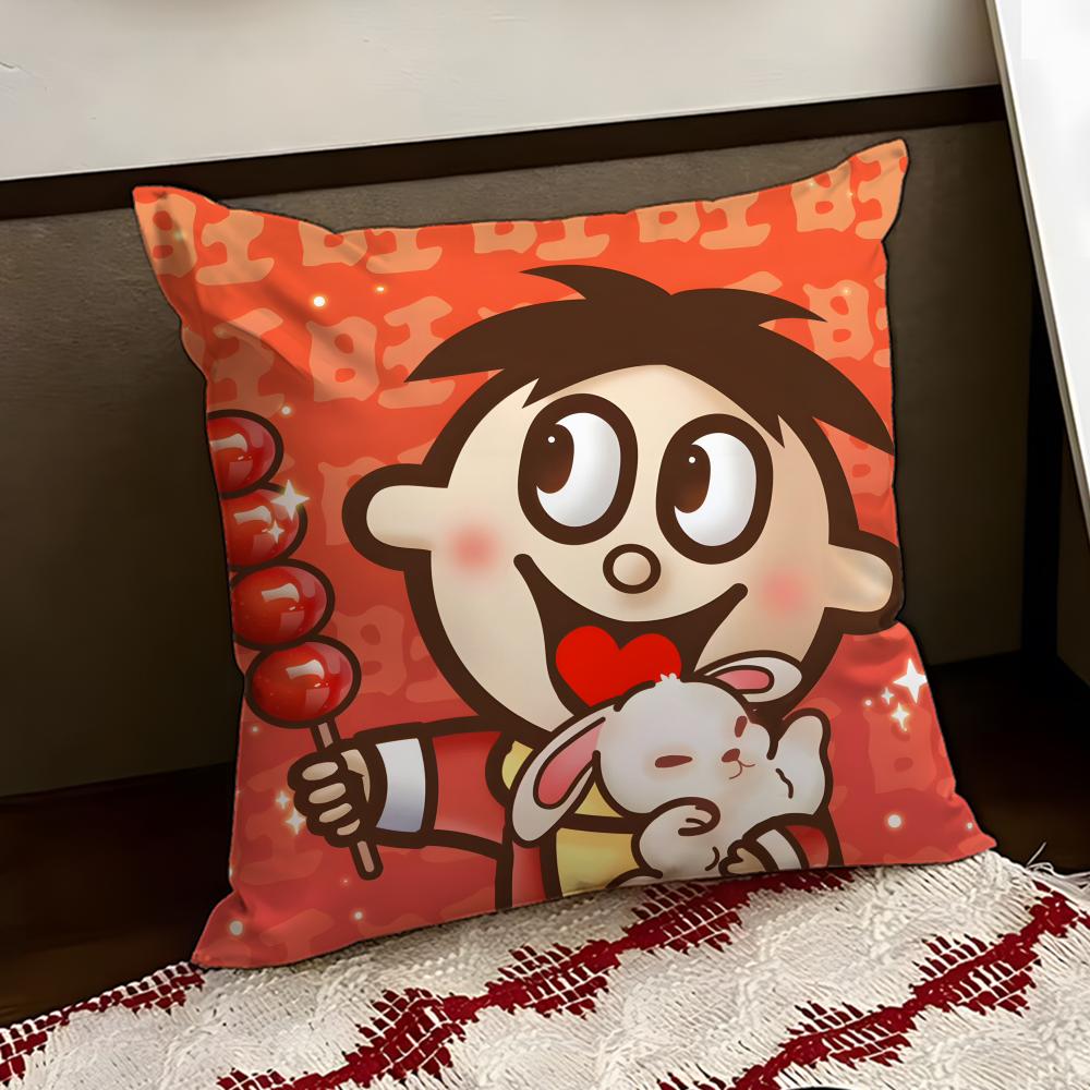 cartoon WWangzai Cushion Cover Reversible Soft Durable Pillow Cover Home  Car MultiScene Use for Daily Comfort