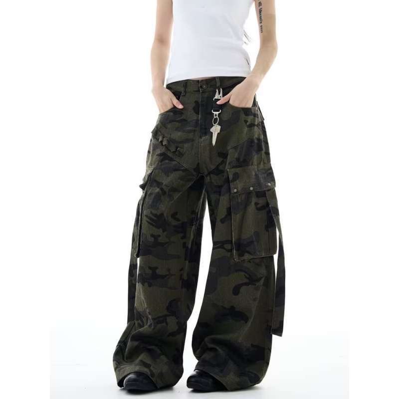 JYL Women s Bootcut Jeans American Letter Printed Khaki Autumn Casual Denim S