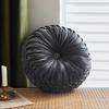 Light Luxury Solid Color Dutch Velvet Pumpkin Sofa Pillow Hand Sewn Wheel Shape Chair Waist Pillow Cushion
