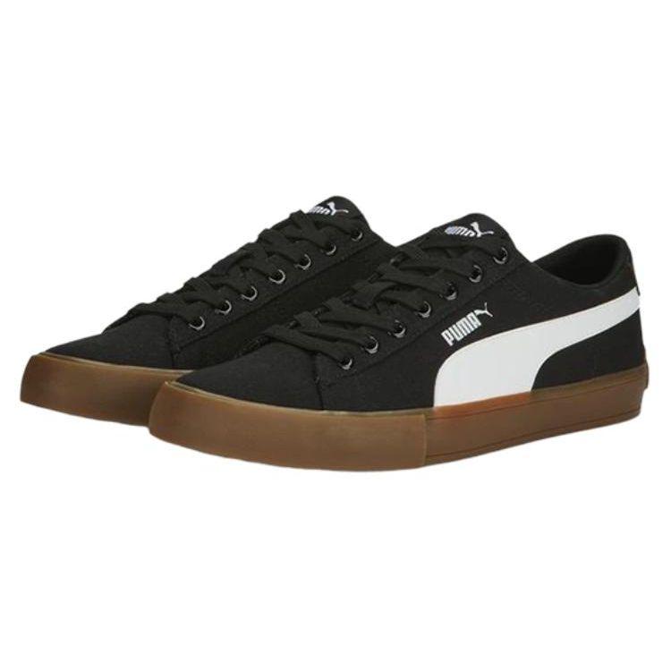 Puma Bari Casual Fabric Comfortable Durable Breathable Low-Top Sneakers Unisex Sneakers Black White 389383-02