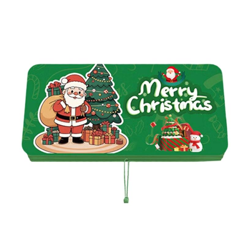 Folding Banknote Cards SantaClaus Cash Envelope 10 Pockets Organizers For Christmas Celebration