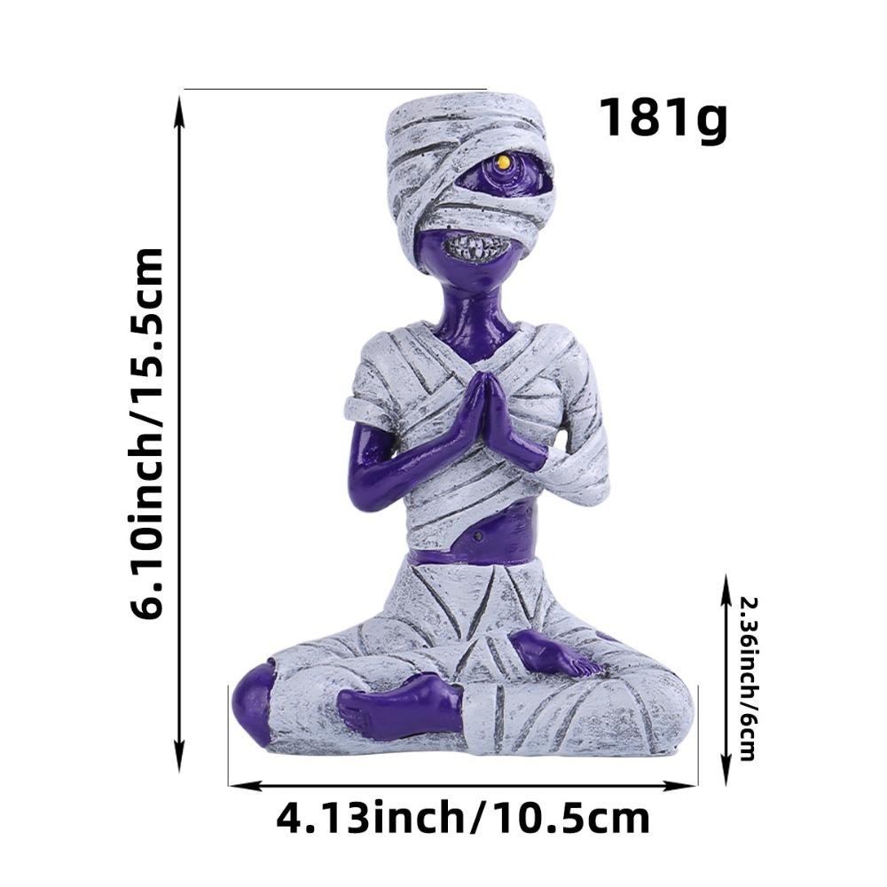 Resin Halloween Yoga Skull Sculpture Scary Yoga Skeleton Figurine Haunted House