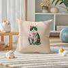 Cute Pink Cat Pattern Pillow Case Double-Sided Plush Sofa Cushion Covers Organic Breathable Invisible Zipper