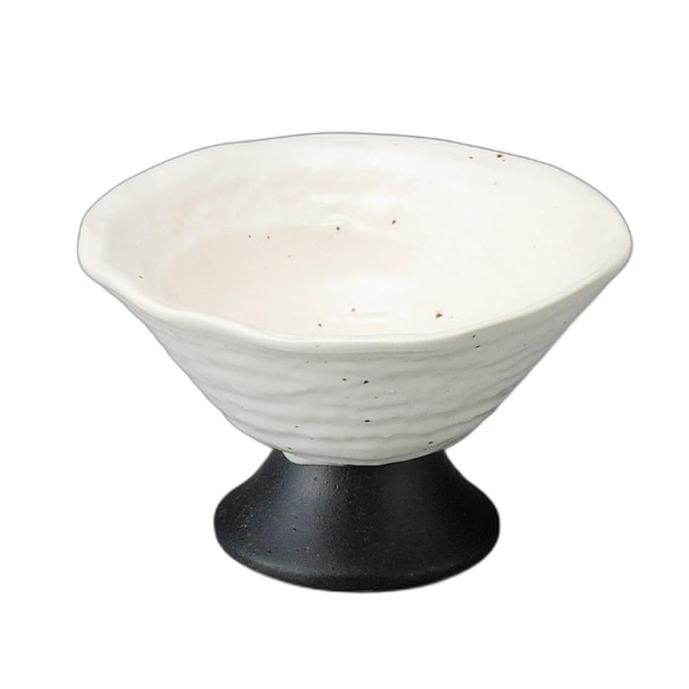 

White glaze black beach small bowl Small bowl high-footed [ 12×7cm ]
