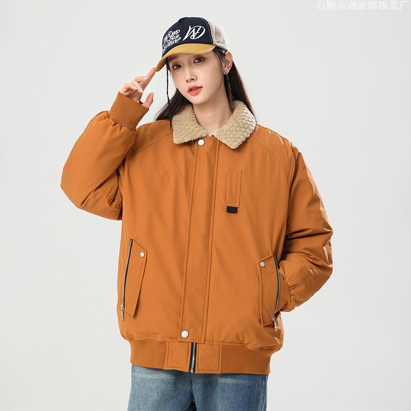 New Fur Collar Jacket Cotton-padded Clothes Baita Tide Brand Couple Loose Padded Warm Jacket Neutral Padded Jacket