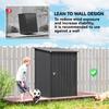 3.3 X 3.4ft Lean To Steel Garden Shed, with Locking Door - Dark Grey