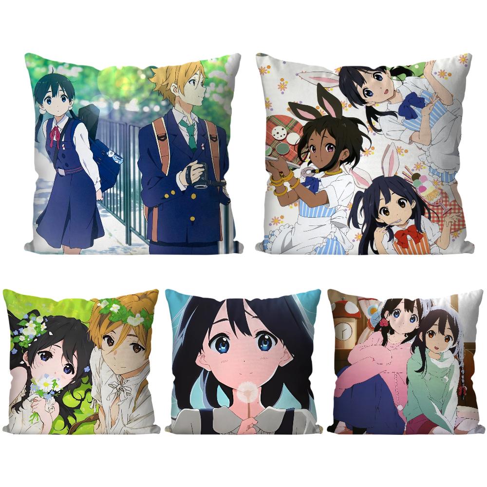 1pc Animation Tamako Market Pillow Case Square Pillow Bedroom Sofa Leisure Comfort Cushion Car Living Room Home Decoration 40X40