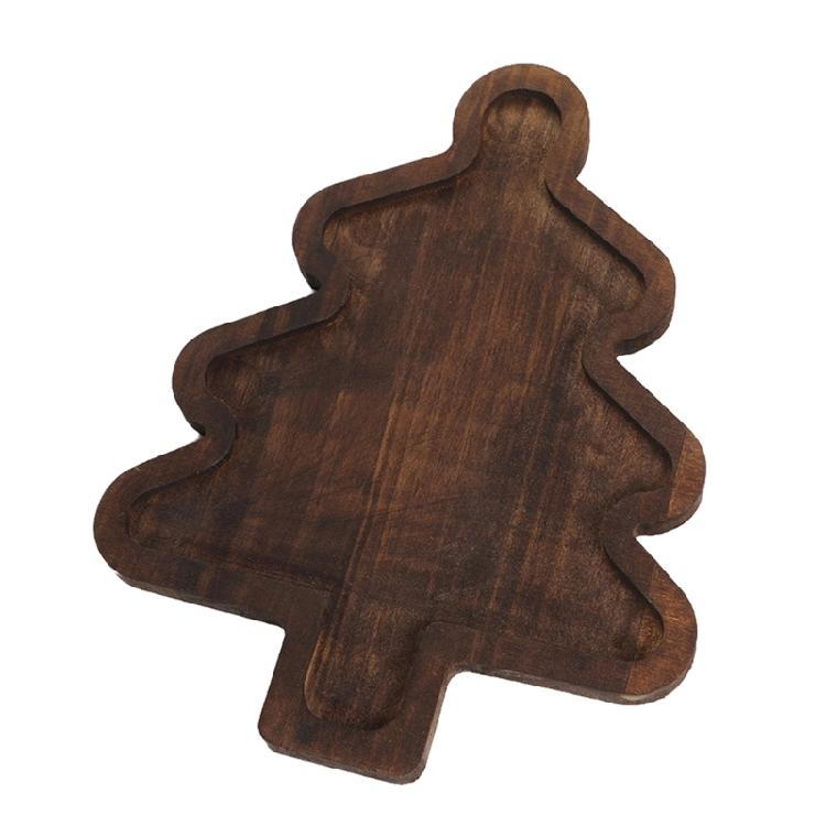 Деревянная сервировочная тарелка в форме елки, многосекционная, для закусок, натуральные материалы, праздничное украшение для вечеринок