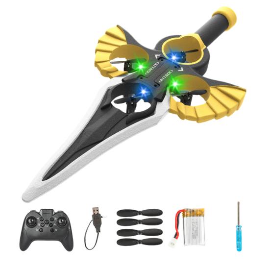 

Радіокерована літаюча планерка Довгий меч зі світлодіодним підсвічуванням, трюковий переворот на 360 градусів One Battery золотистий