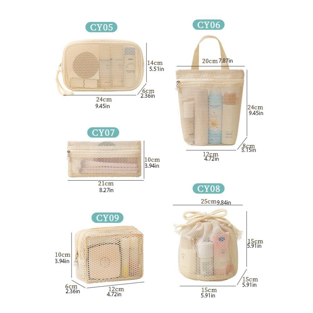 Portable Mesh Makeup Bag Gauze Toiletry Bag Portable Travel Storage Bag Business