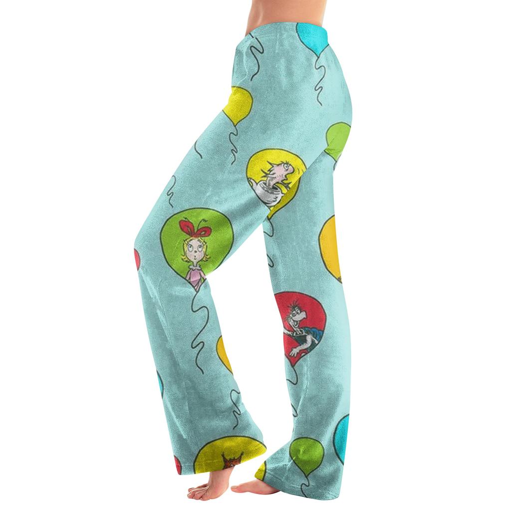 Women  Winter Print Pants Full Length Long Trousers Sports Pants