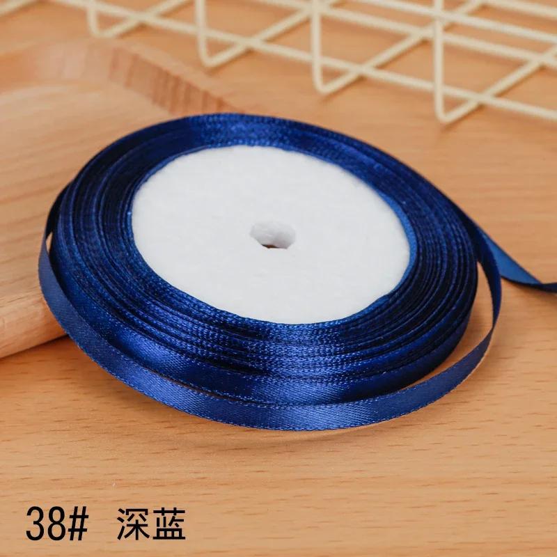 6mm Satin Ribbon DIY Artificial Silk Material Christmas Halloween Wedding Birthday Party DecorationHandmade Bows Gift Wrapping