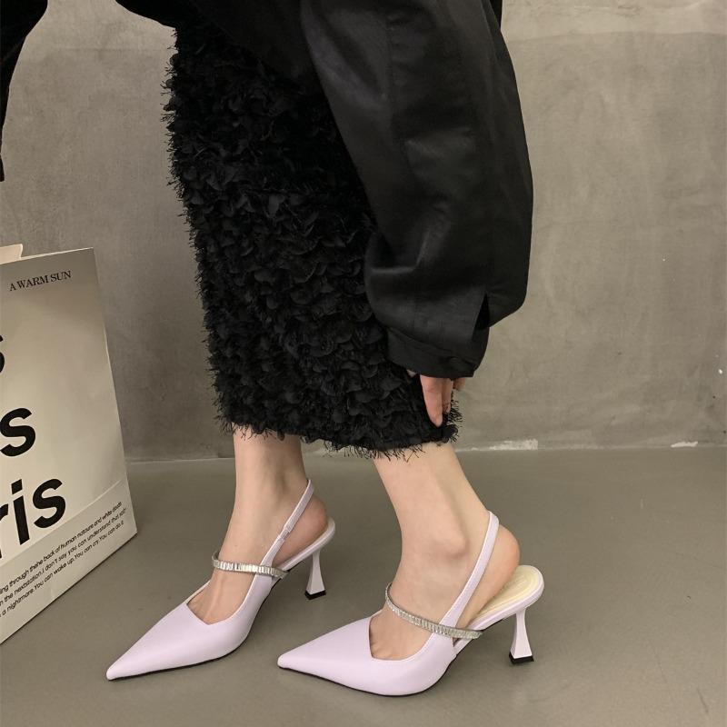 Fashion Hot Selling High Heels Summer 2025 New Diamond Footwear Ladies Shoes Sandals for Women Rhinestones Heeled Pointed Toe Pumps